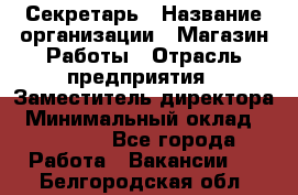 Секретарь › Название организации ­ Магазин Работы › Отрасль предприятия ­ Заместитель директора › Минимальный оклад ­ 20 000 - Все города Работа » Вакансии   . Белгородская обл.